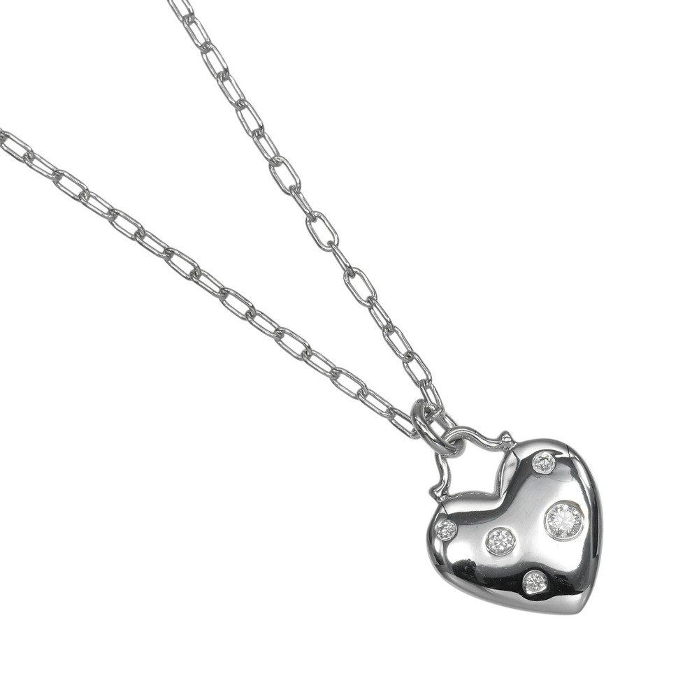 Tiffany & Co. Sentimental Heart Necklace, 18K White Gold, Diamond, Approx. 6....